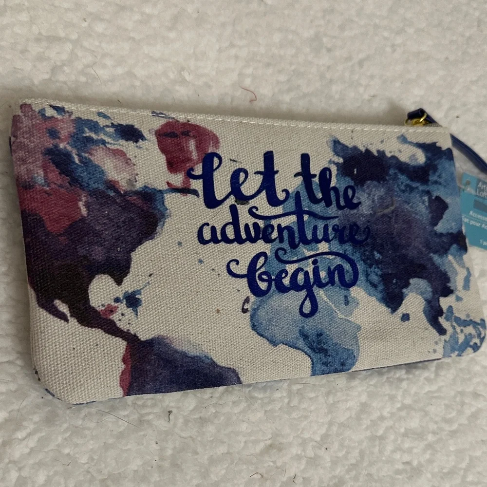 Pencil Pouch Colorful Canvas Inspirational Adventure Accessory Makeup Bag